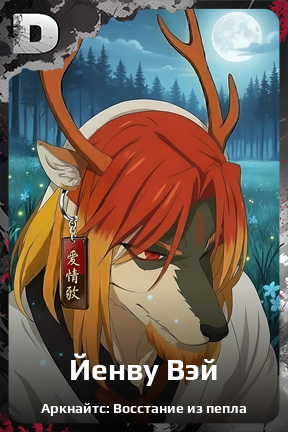 Карточка персонажа Йенву Вэй